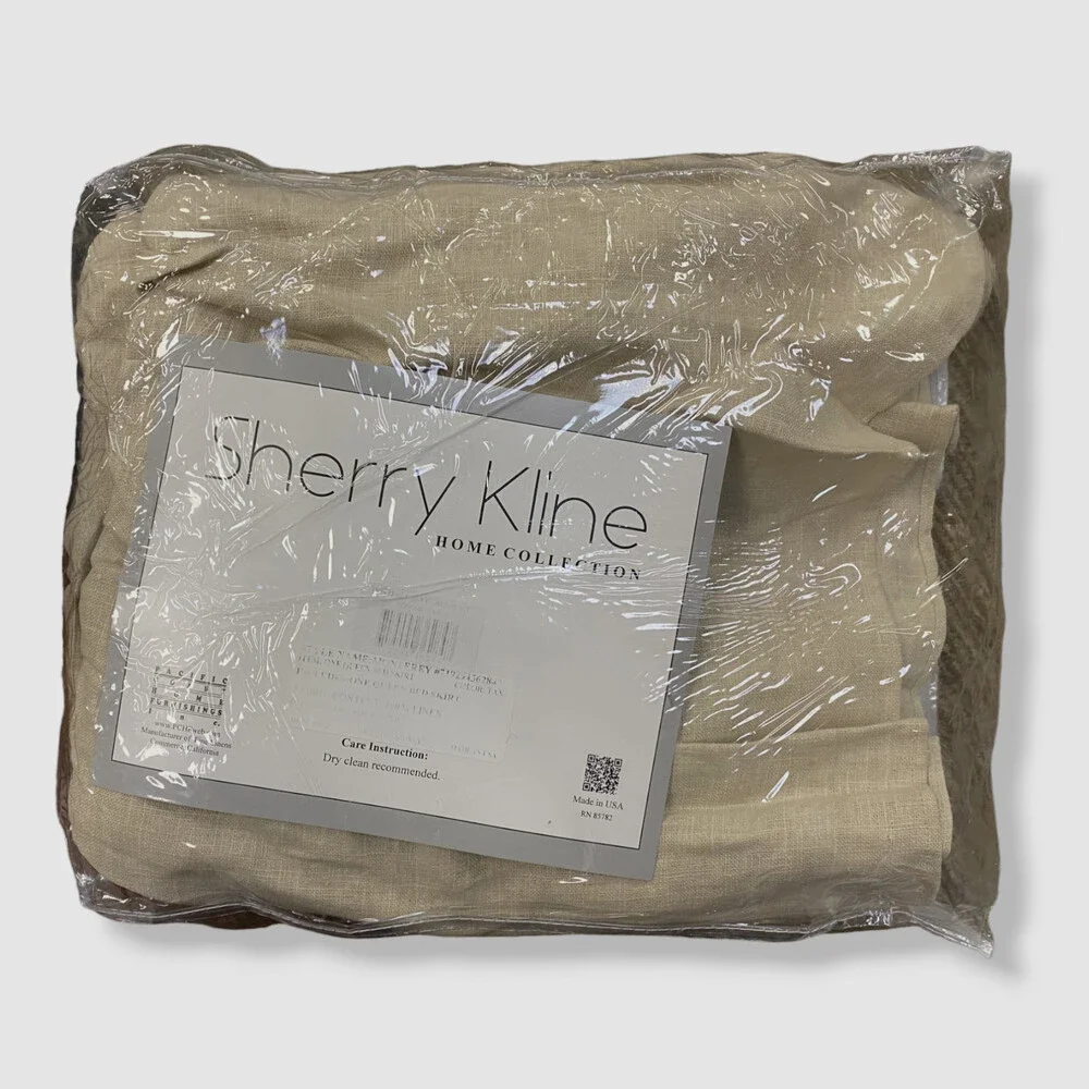 $440 Sherry Kline Home Beige Queen Monterey Solid-Color Dust Skirt